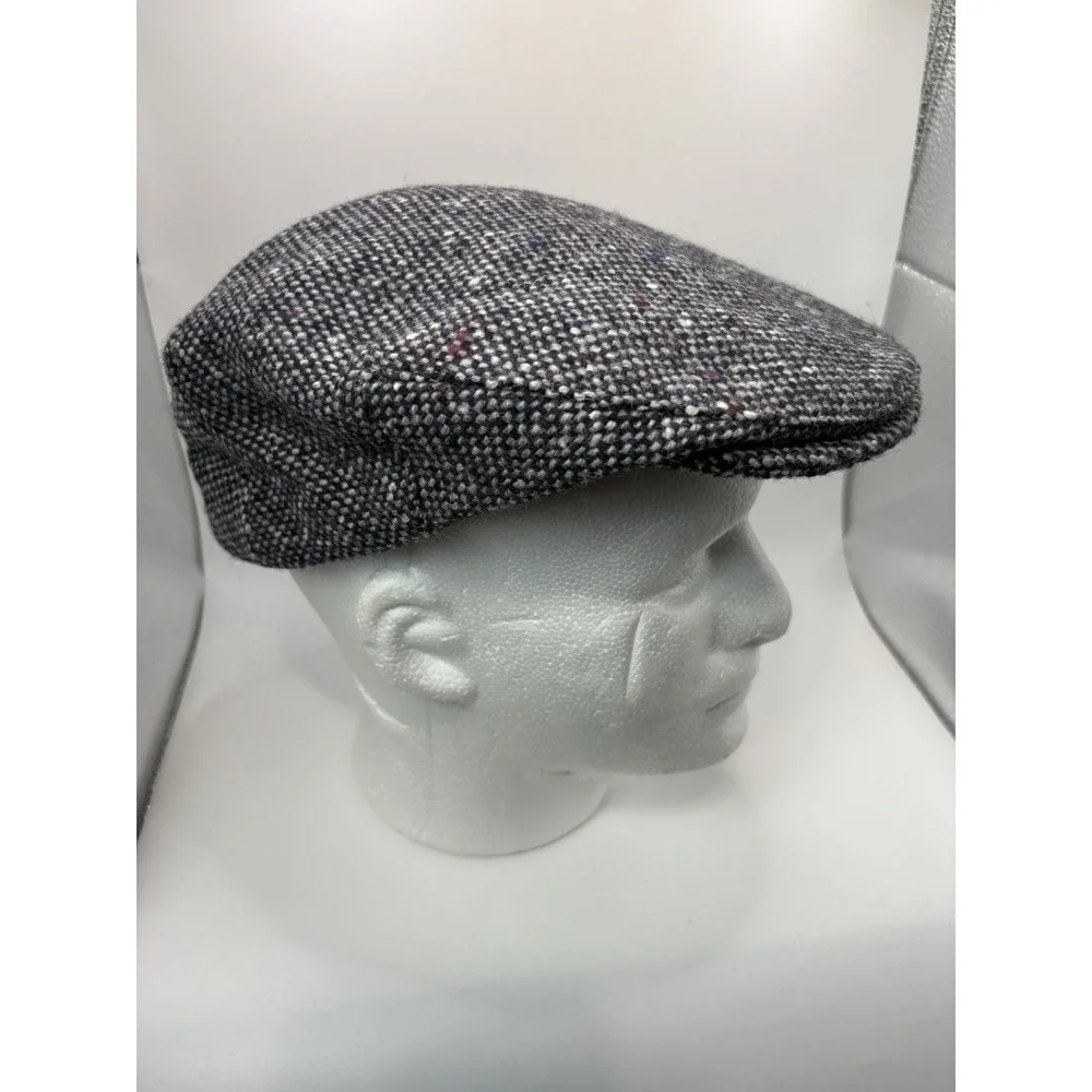 Vintage LL Bean Hanna Hats Donegal Wool Newsboy Cap XL Made Ireland Tweed